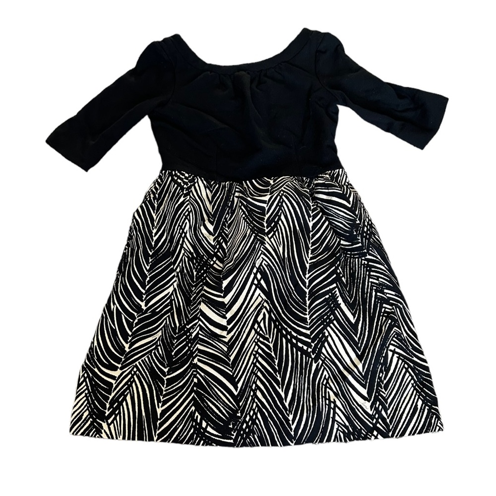 Milly of New York Black and White Long Sleeve Dress
